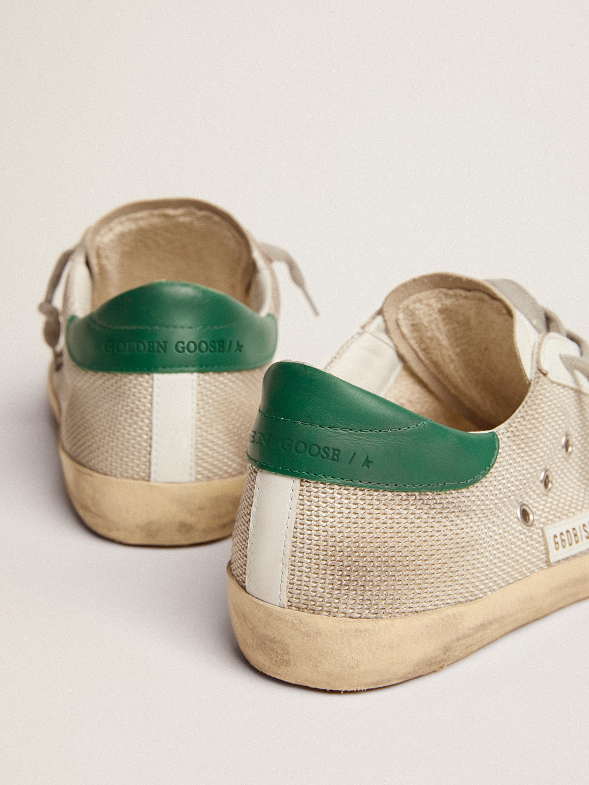 Golden Goose Men’s Super-Star In Light Silver Mesh With Gray Star - Sneaker Türkiye