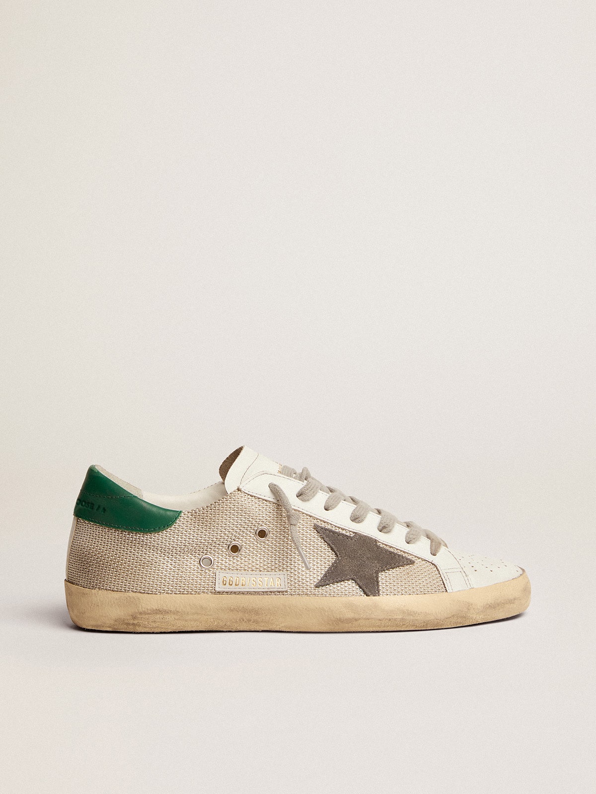 Golden Goose Men’s Super-Star In Light Silver Mesh With Gray Star - Sneaker Türkiye