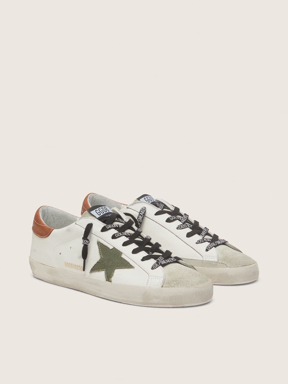 Golden Goose Men’s Super-Star With Star In Olive Green Canvas - Sneaker Türkiye