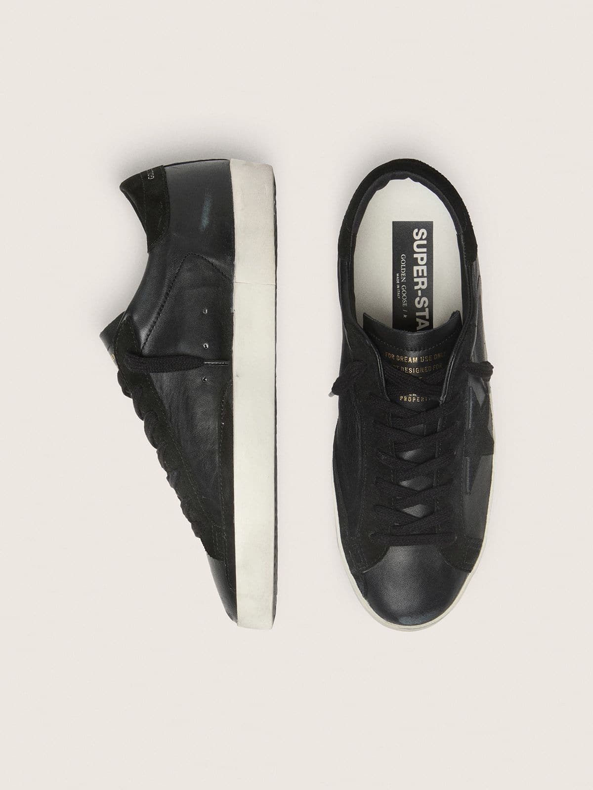 Golden Goose Men’s Super-Star In Black Nappa With Black Suede Star And Heel Tab - Sneaker Türkiye