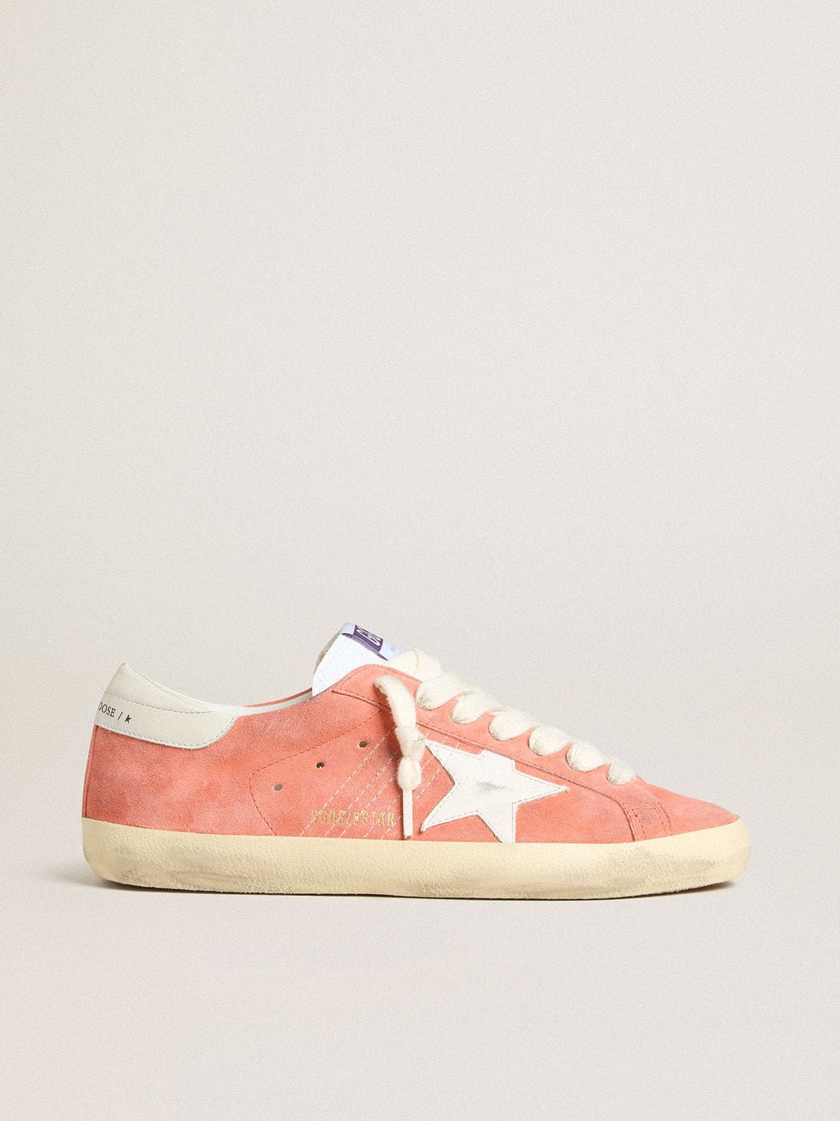 Golden Goose Men’s Super-Star In Coral Suede With White Leather Star And Heel Tab - Sneaker Türkiye