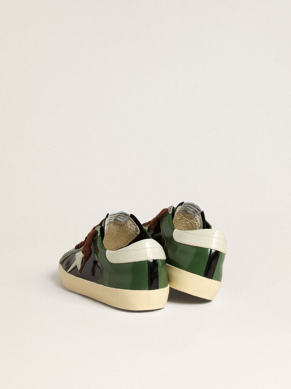 Golden Goose Men’s Super-Star LTD In Black Laminated Leather With White Leather Star And Heel Tab - Sneaker Türkiye