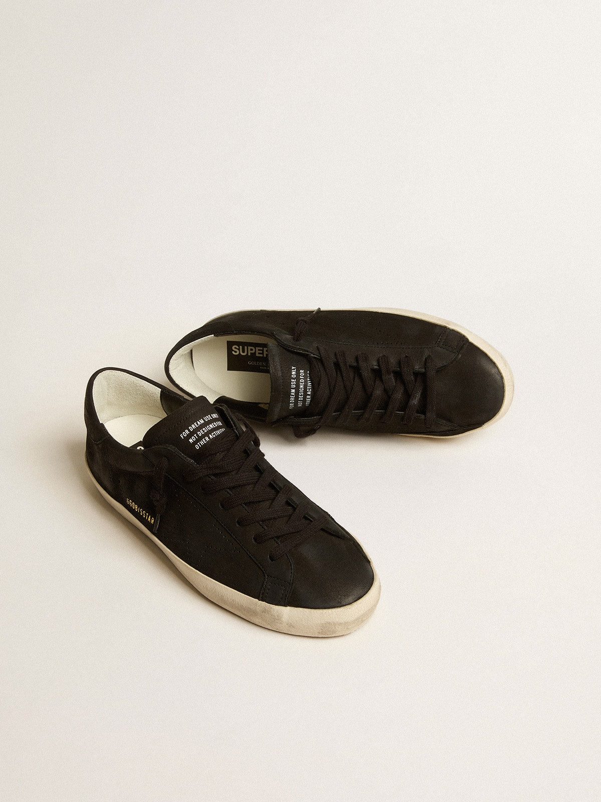 Golden Goose Men’s Super-Star In Black Nubuck With Perforated Star And Black Nubuck Heel Tab - Sneaker Türkiye