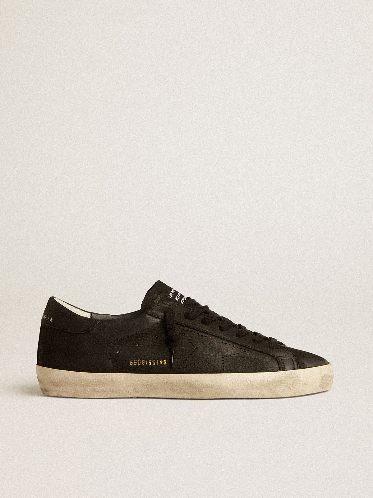 Golden Goose Men’s Super-Star In Black Nubuck With Perforated Star And Black Nubuck Heel Tab - Sneaker Türkiye