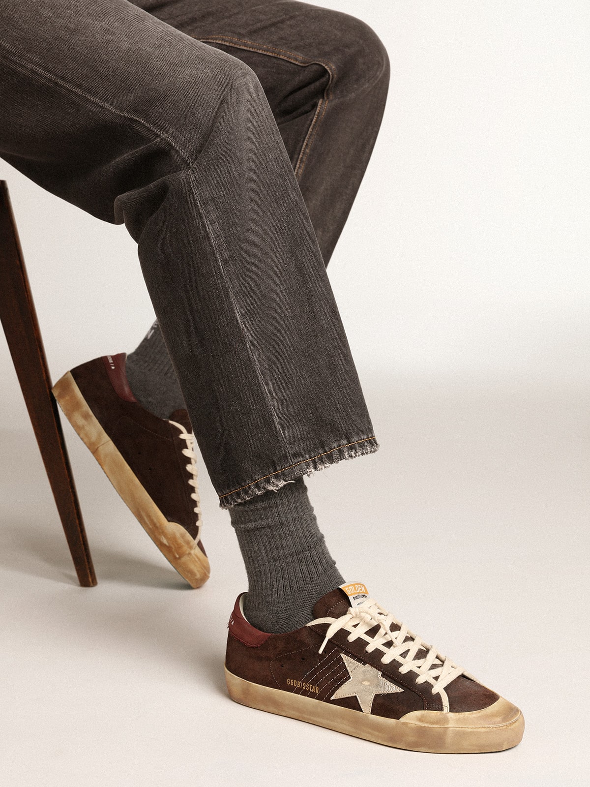 Golden Goose Men’s Super-Star Penstar In Brown Suede With A Platinum Star - Sneaker Türkiye