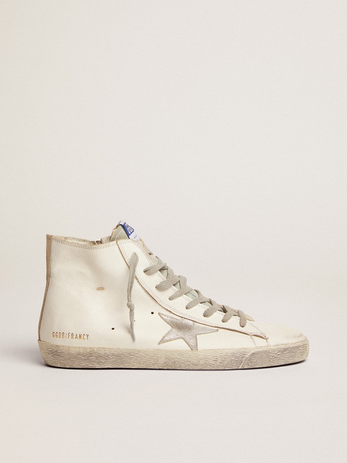 Golden Goose Men’s Francy In Leather With Silver Suede Star - Sneaker Türkiye
