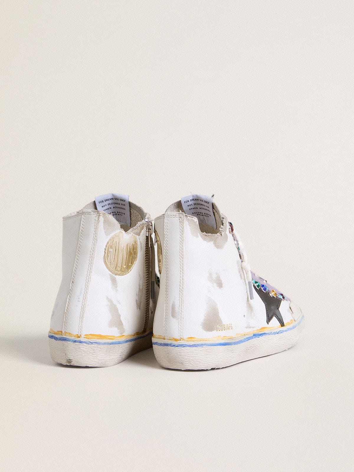 Golden Goose Men’s Francy Penstar LAB With Black Leather Star And Multicolor Studs - Sneaker Türkiye