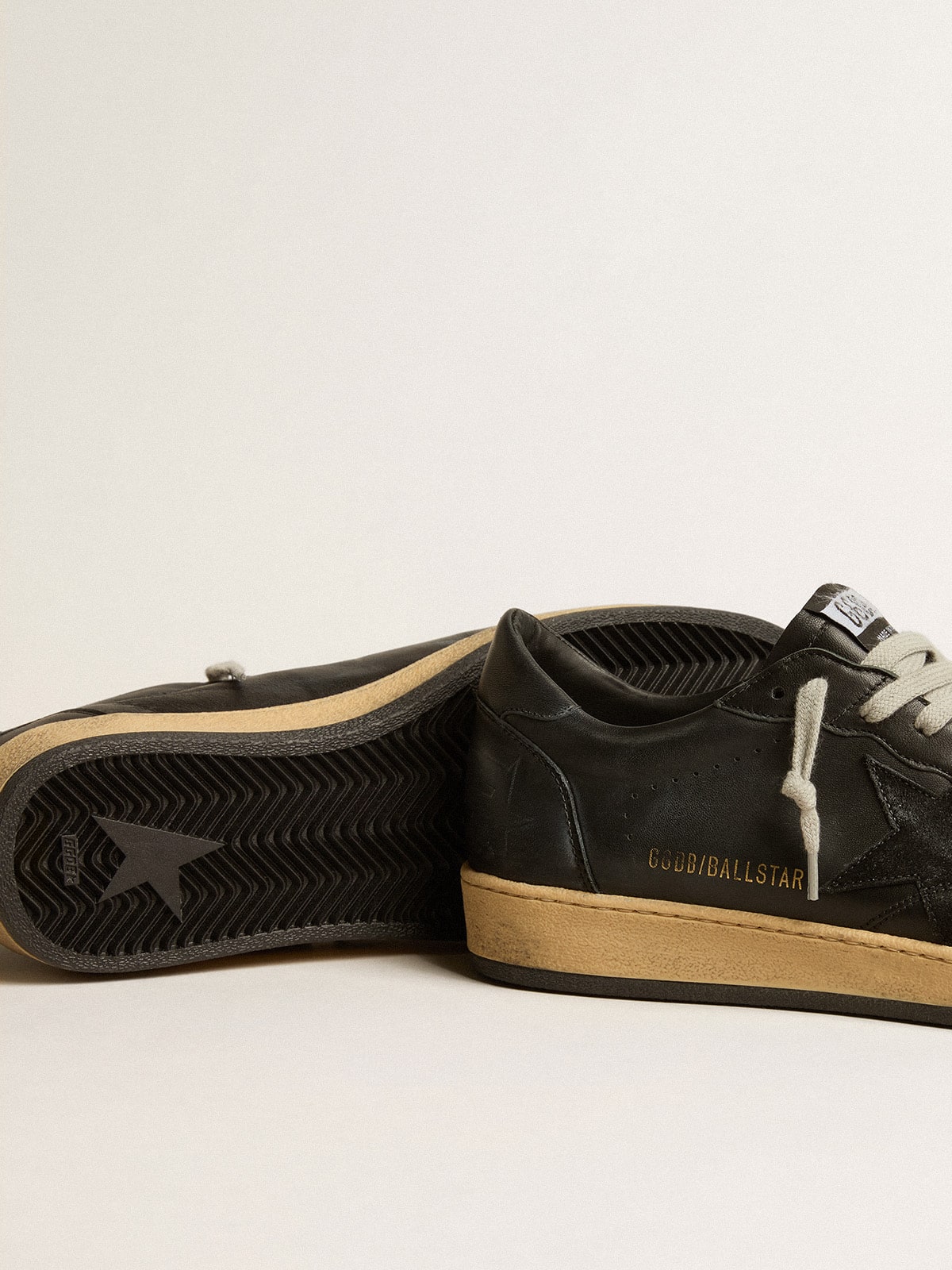 Golden Goose Men’s Ball Star In Black Nappa With Suede Star And Nappa Heel Tab - Sneaker Türkiye