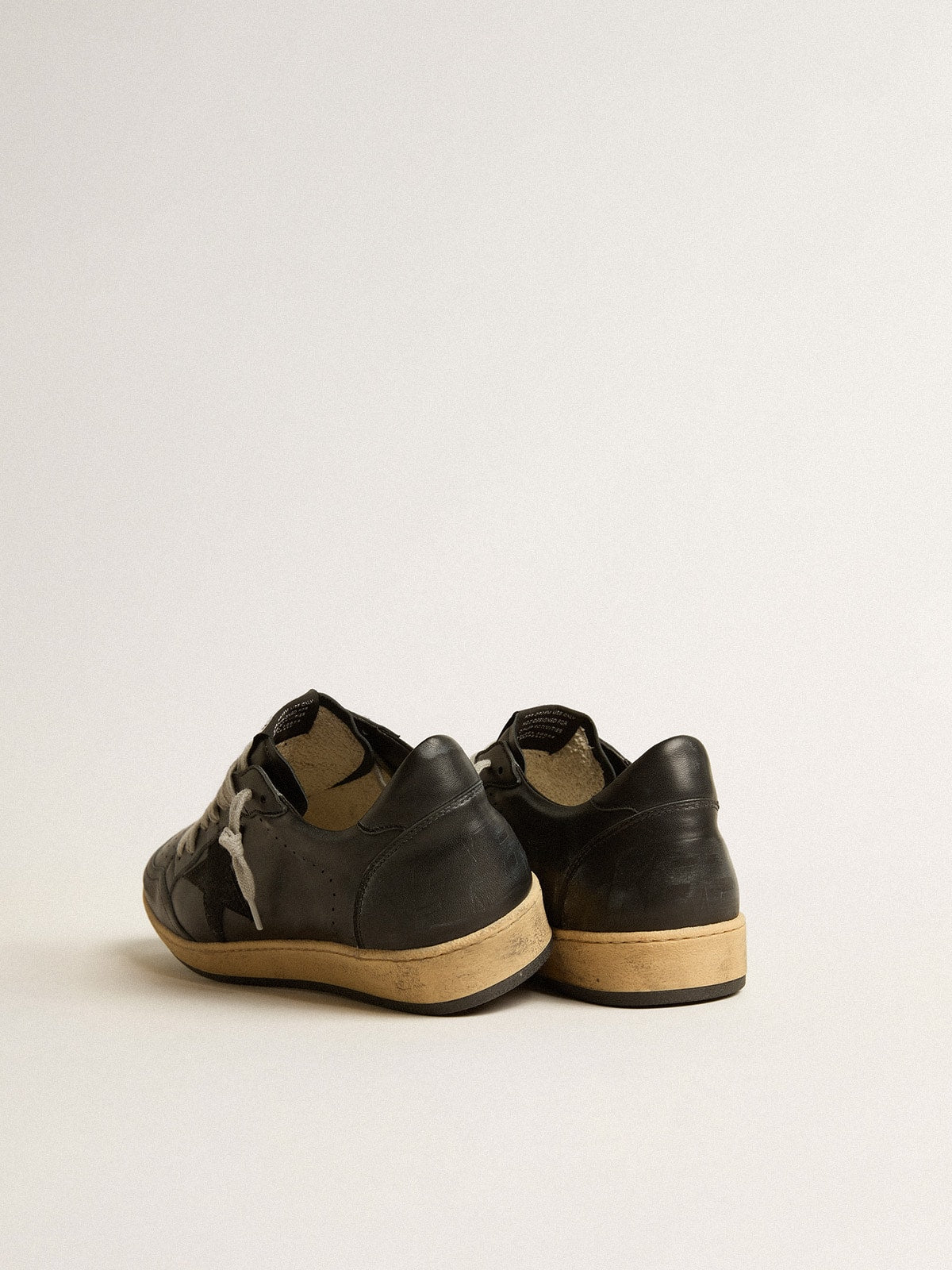 Golden Goose Men’s Ball Star In Black Nappa With Suede Star And Nappa Heel Tab - Sneaker Türkiye