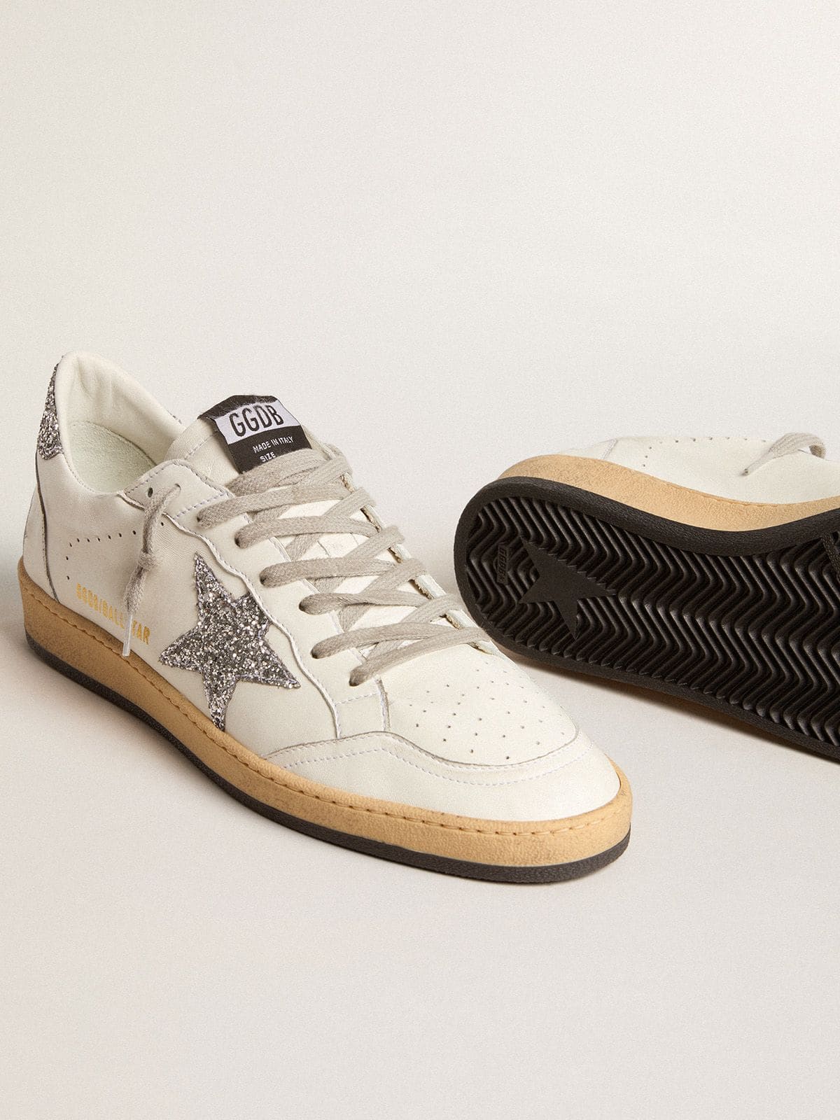 Golden Goose Men’s Ball Star Wishes In Nappa Leather With Glitter Star And Heel Tab - Sneaker Türkiye