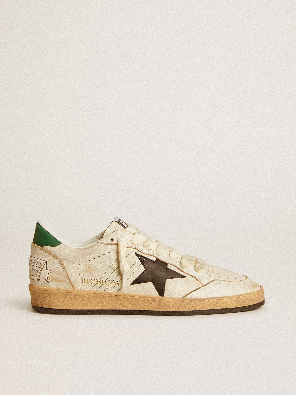 Golden Goose Men’s Ball Star With Black Leather Star And Green Leather Heel Tab - Sneaker Türkiye