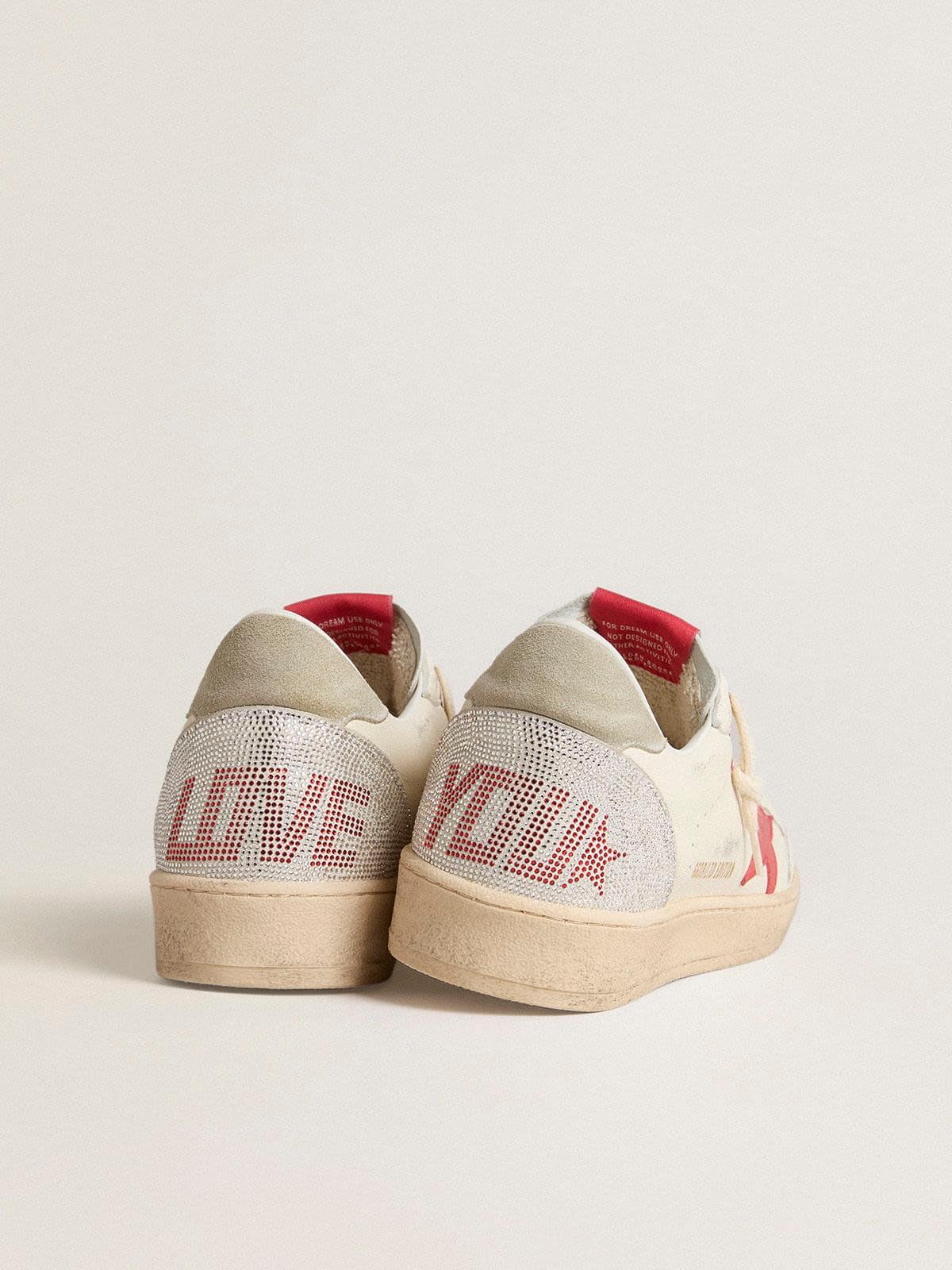 Golden Goose Valentine’s Day Men’s Ball Star With Red Leather Star And Red Swarovski Lettering - Sneaker Türkiye