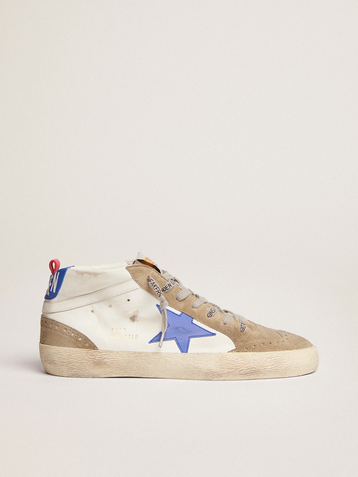 Golden Goose Men’s Mid Star With Blue Leather Star And Dove-Gray Suede Inserts - Sneaker Türkiye