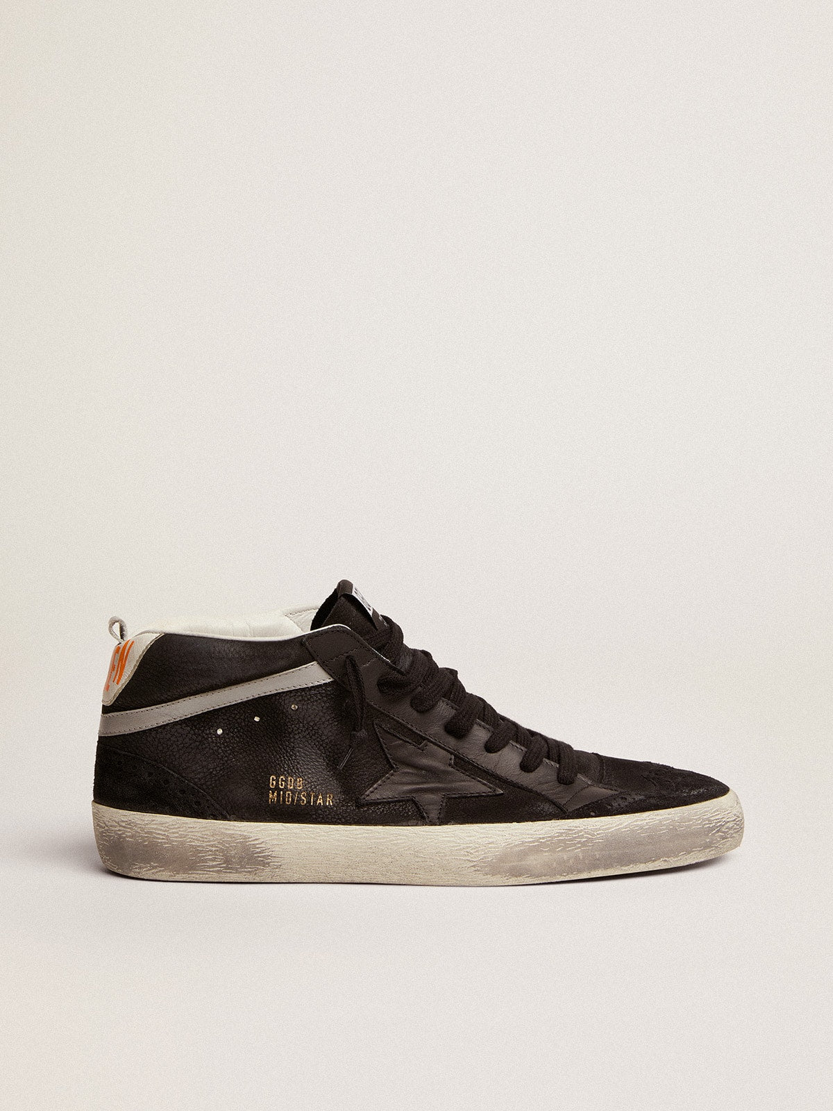 Golden Goose Men’s Mid Star In Nubuck With Black Leather Star And Silver Flash - Sneaker Türkiye