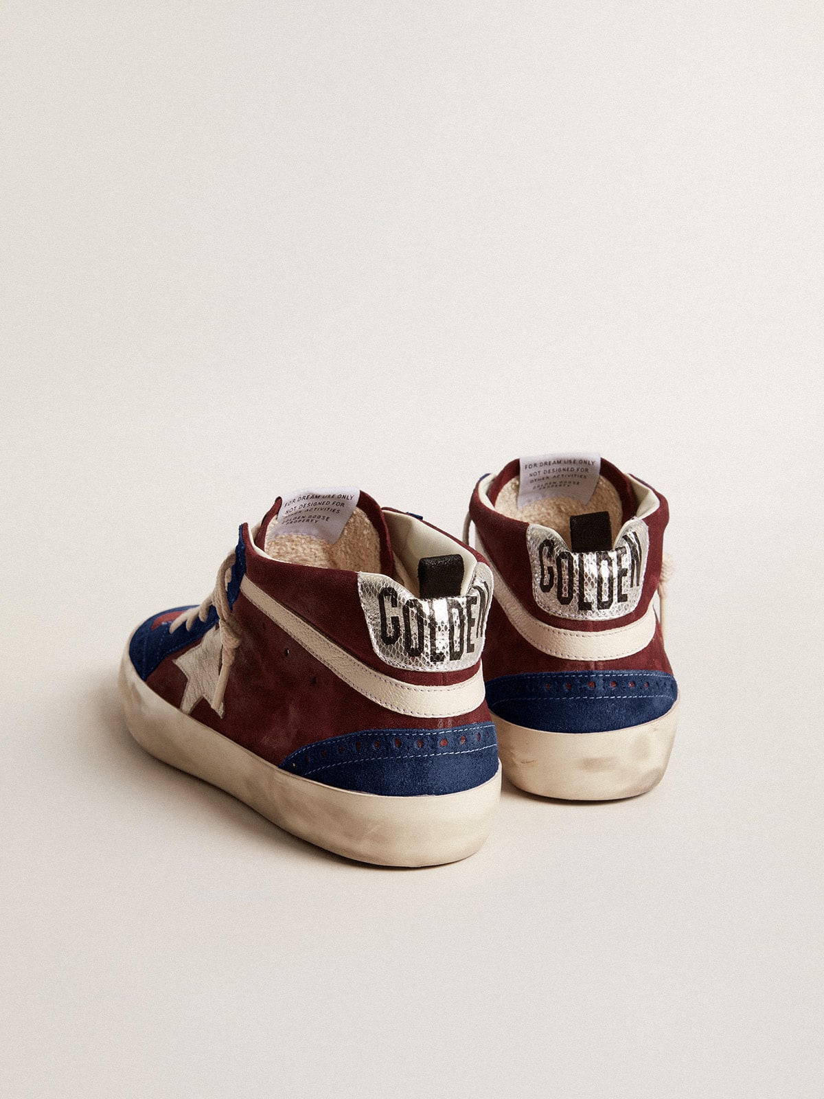 Golden Goose Men’s Mid Star In Wine-Red Suede With White Nappa Star And Flash - Sneaker Türkiye