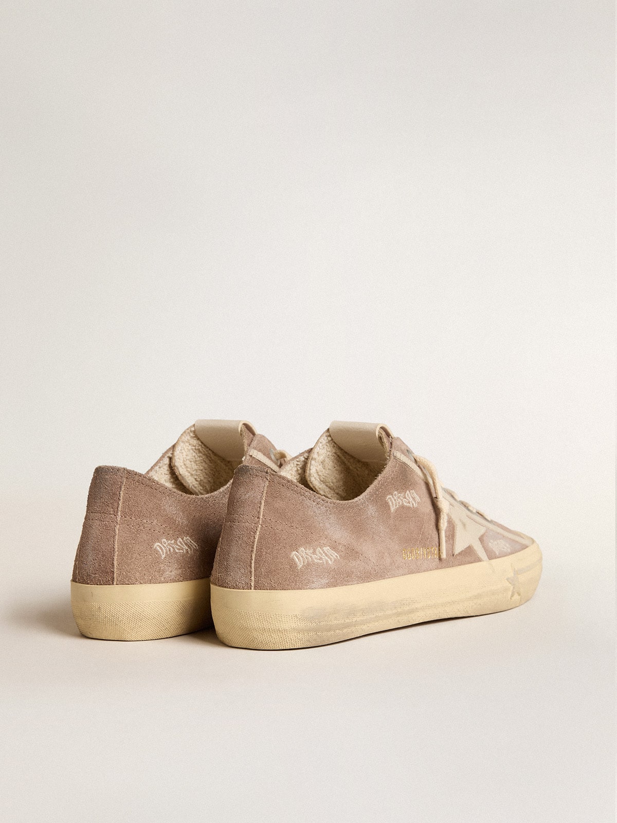 Golden Goose Men’s V-Star In Dove-Gray Suede With Light Gray Leather Star - Sneaker Türkiye