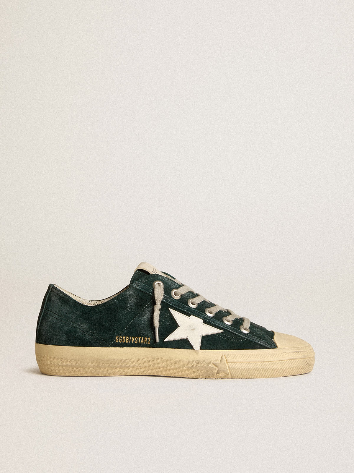 Golden Goose Men’s V-Star In Forest-Green Suede With White Leather Star - Sneaker Türkiye