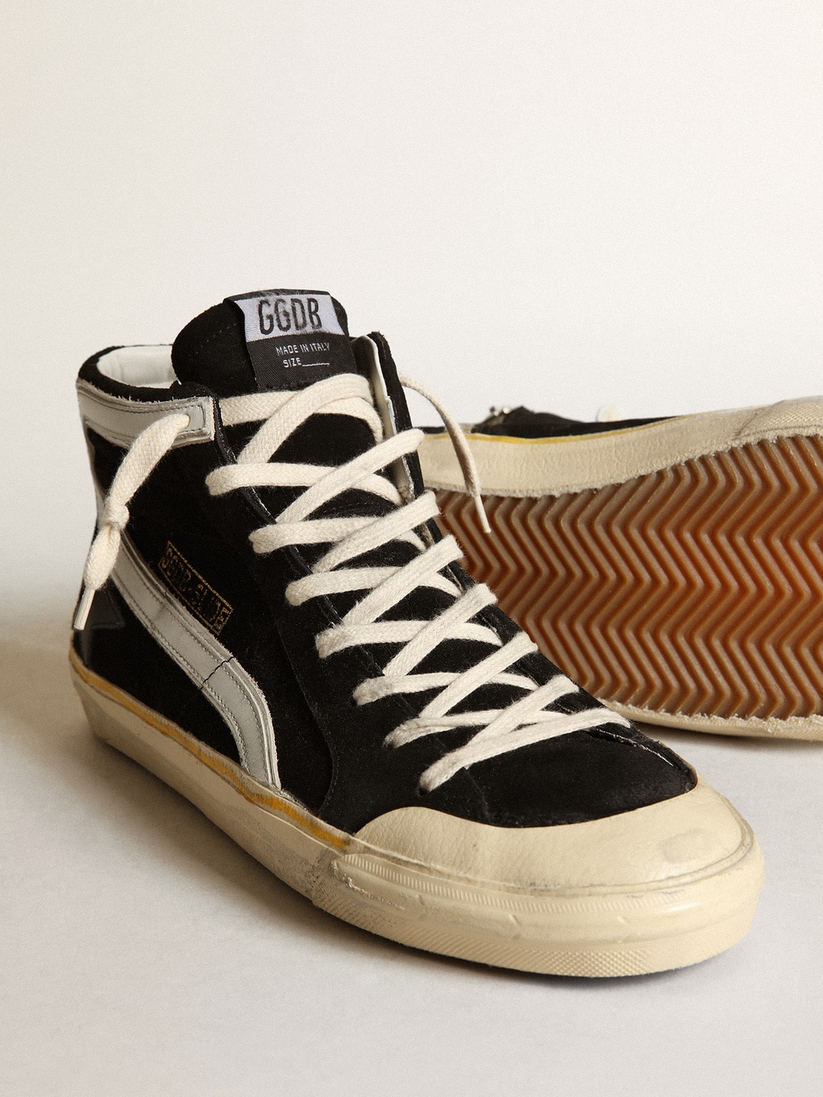 Golden Goose Men’s Slide Penstar In Black Suede With Black Star And White Flash - Sneaker Türkiye