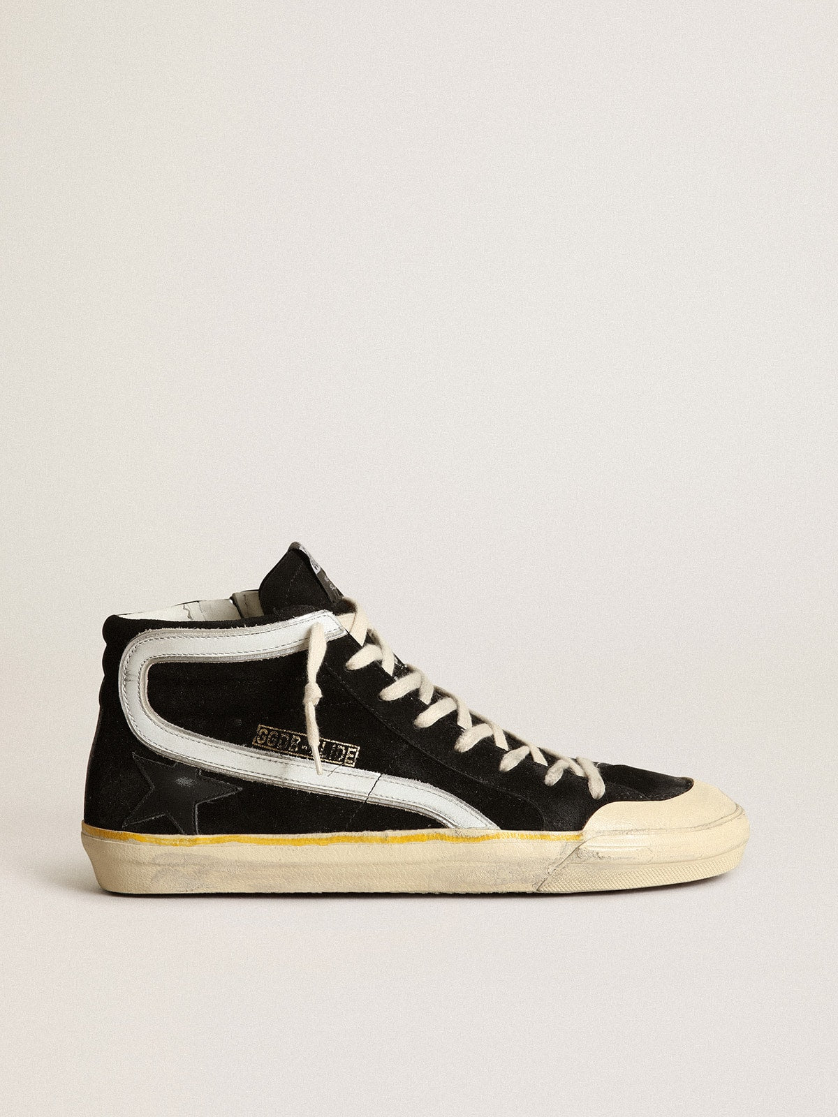 Golden Goose Men’s Slide Penstar In Black Suede With Black Star And White Flash - Sneaker Türkiye