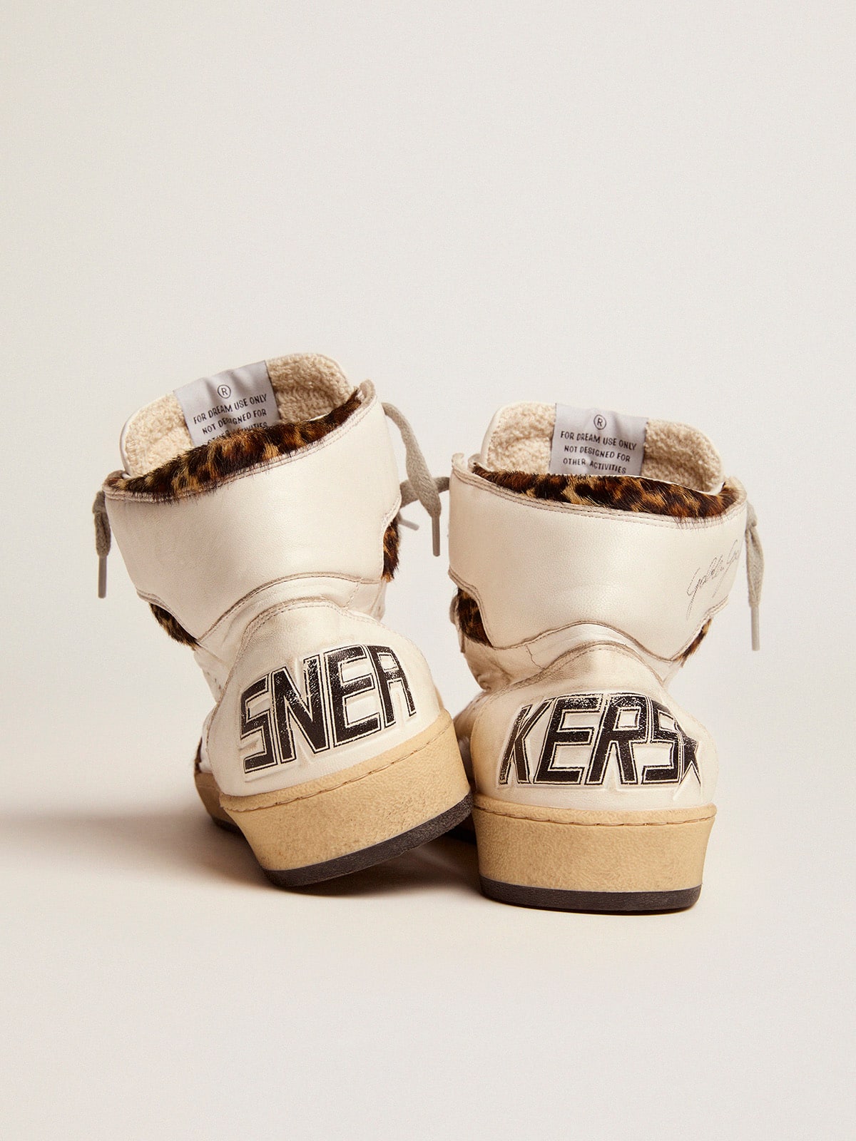Golden Goose Sky-Star Sneakers With Signature On The Ankle And Leopard-Print Pony Skin Inserts - Sneaker Türkiye