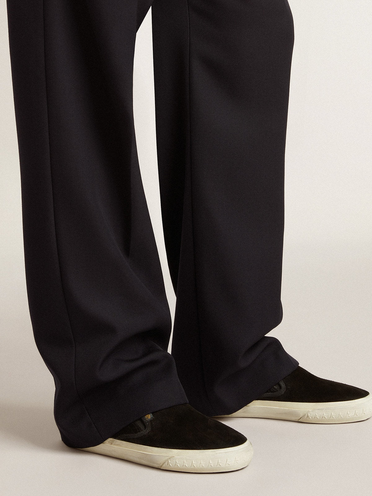 Golden Goose Men’s VCE Penstar In Black Suede With Black Leather Heel Tab - Sneaker Türkiye