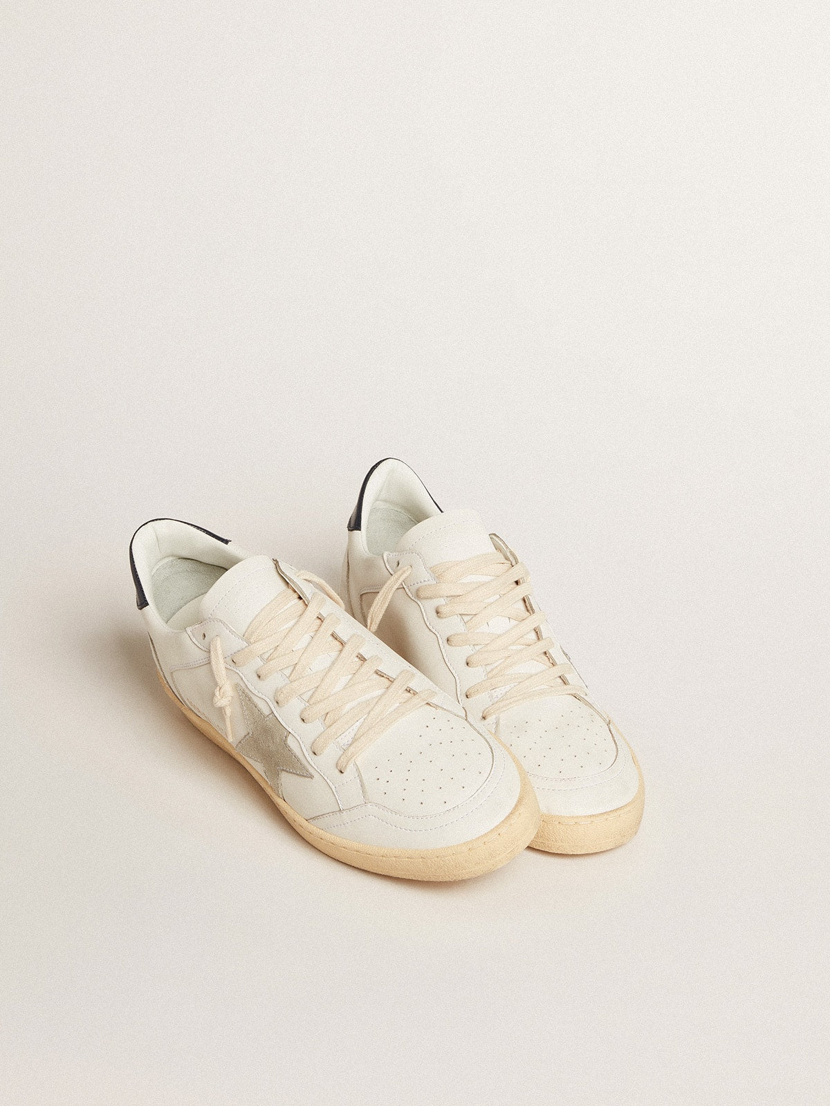 Golden Goose Ball Star With Ice-Gray Suede Star And Blue Leather Heel Tab - Sneaker Türkiye