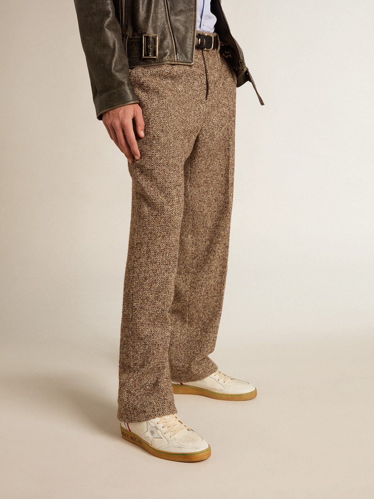 Golden Goose Ball Star In Nappa And Mesh With Silver Metallic Leather Star - Sneaker Türkiye