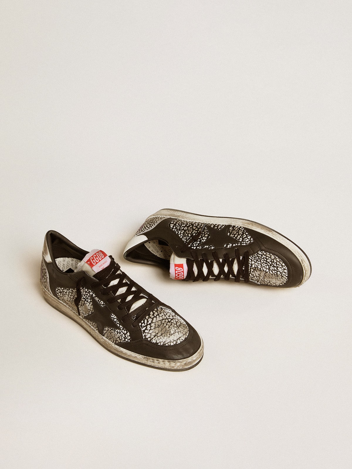 Golden Goose Men’s Ball Star In Elephant-Print Leather With Black Leather Star - Sneaker Türkiye