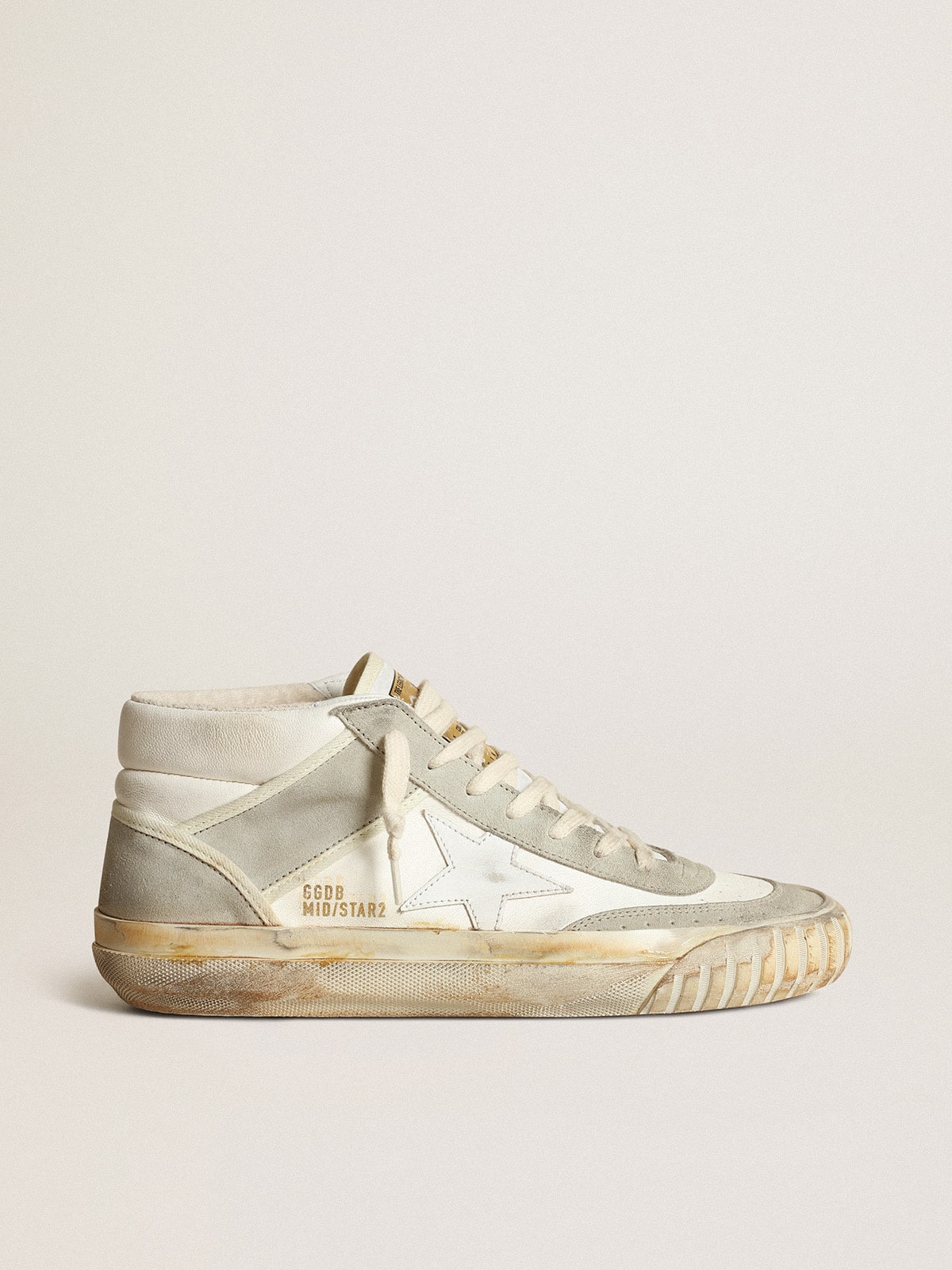 Golden Goose Men’s Mid Star With Ice-Gray Suede Inserts And White Star - Sneaker Türkiye