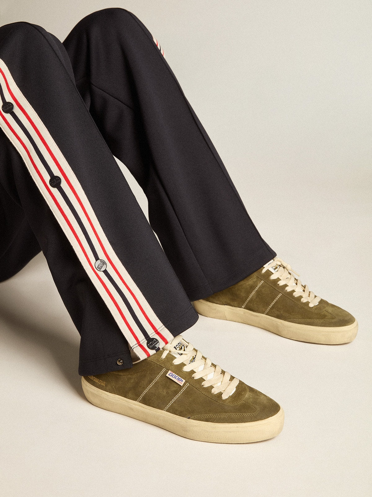 Golden Goose Men’s Soul Star In Green Suede With White Leather Heel Tab And Tongue - Sneaker Türkiye
