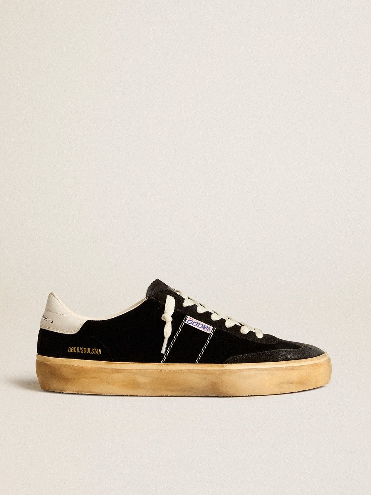 Golden Goose Men’s Soul Star In Black Velvet With White Leather Heel Tab - Sneaker Türkiye