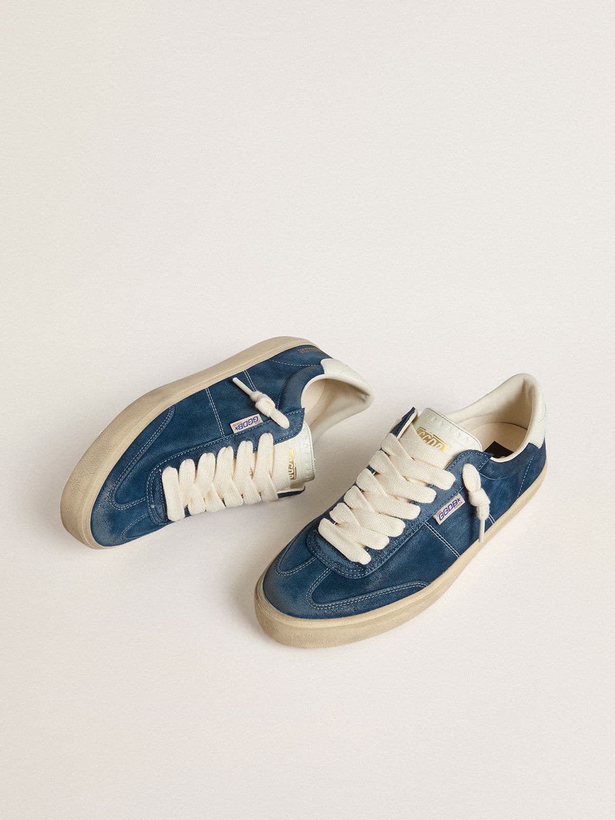 Golden Goose Men’s Soul Star In Blue Suede With White Leather Heel Tab - Sneaker Türkiye
