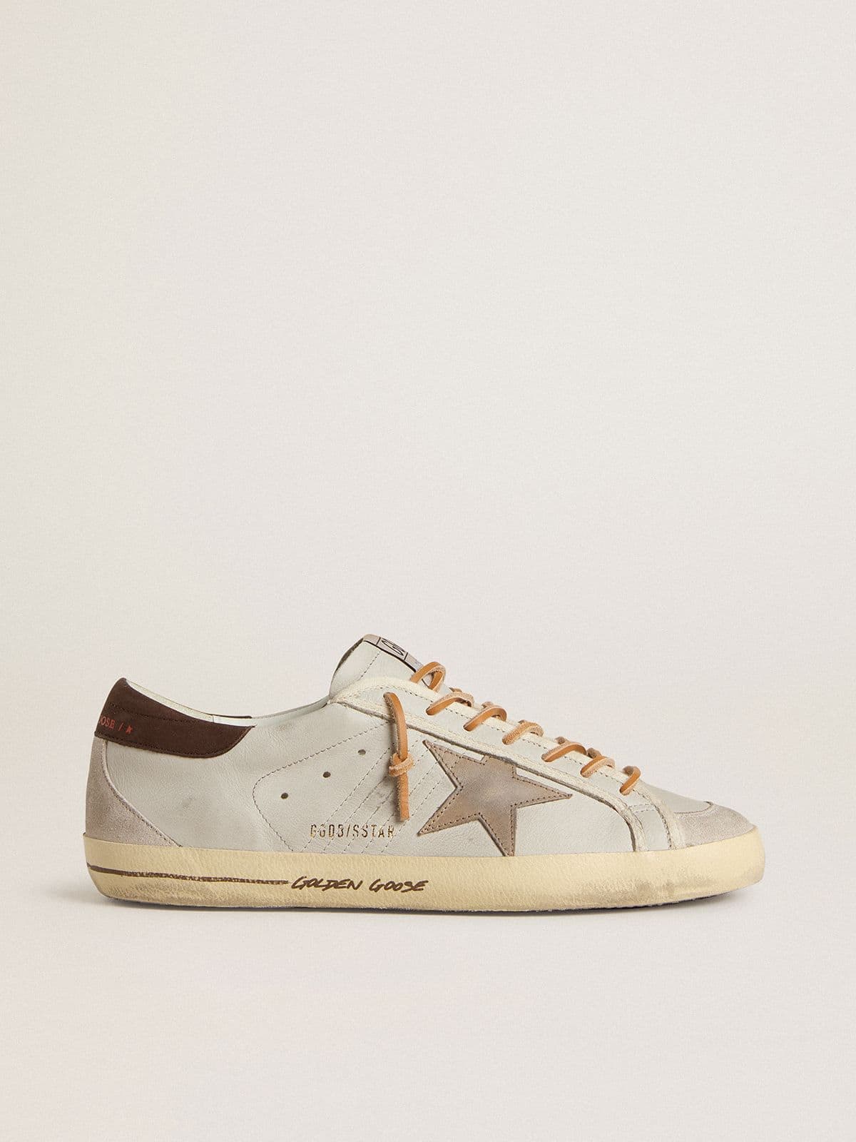 Golden Goose Men’s Super-Star With Tobacco-Colored Croc-Print Leather Star And Black Leather Heel Tab - Sneaker Türkiye