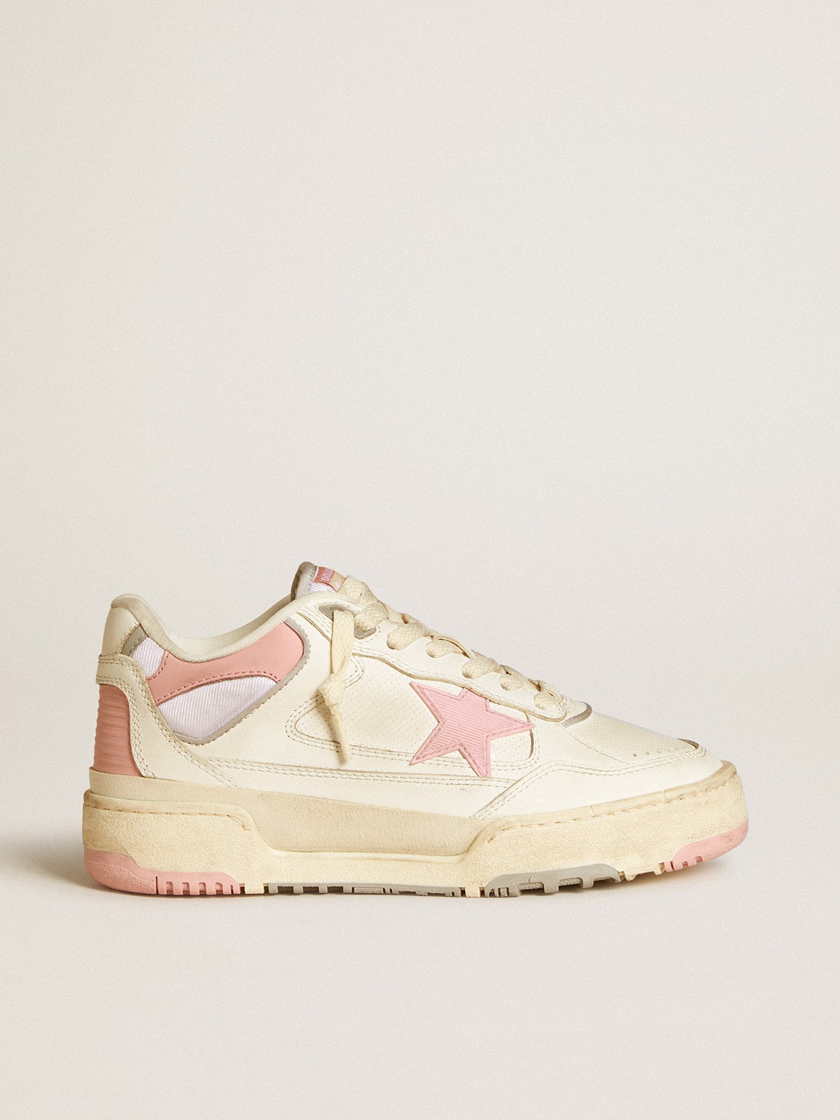 Golden Goose Men’s Forty2 With Pink Star And White Leather Heel Tab - Sneaker Türkiye