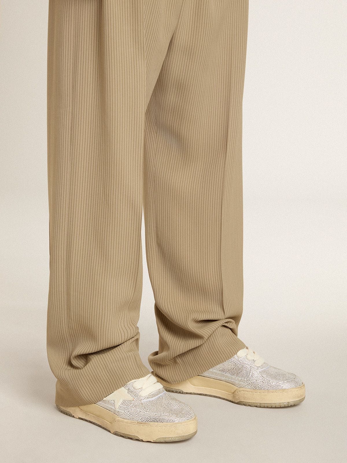 Golden Goose Forty2 In White Leather And Swarovski Crystals With White Tpu Star - Sneaker Türkiye