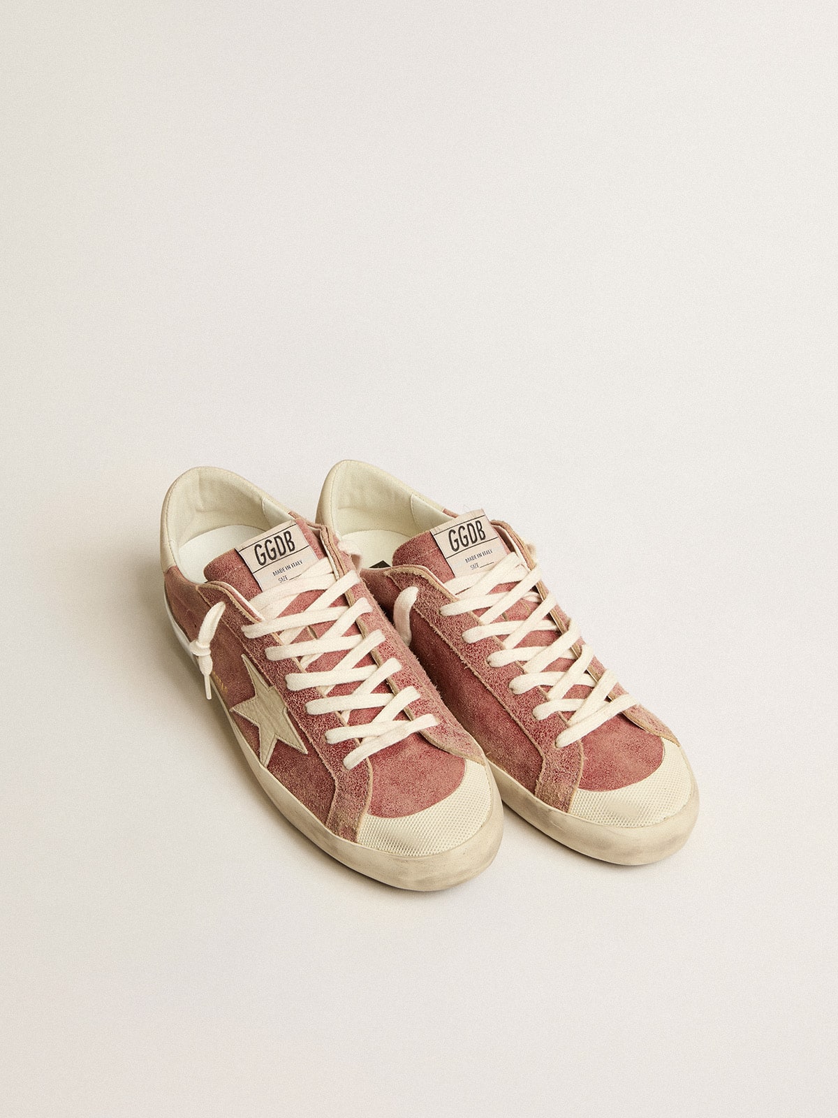 Golden Goose Men’s Super-Star In Red Leather With Cream Nubuck Star And Heel Tab - Sneaker Türkiye