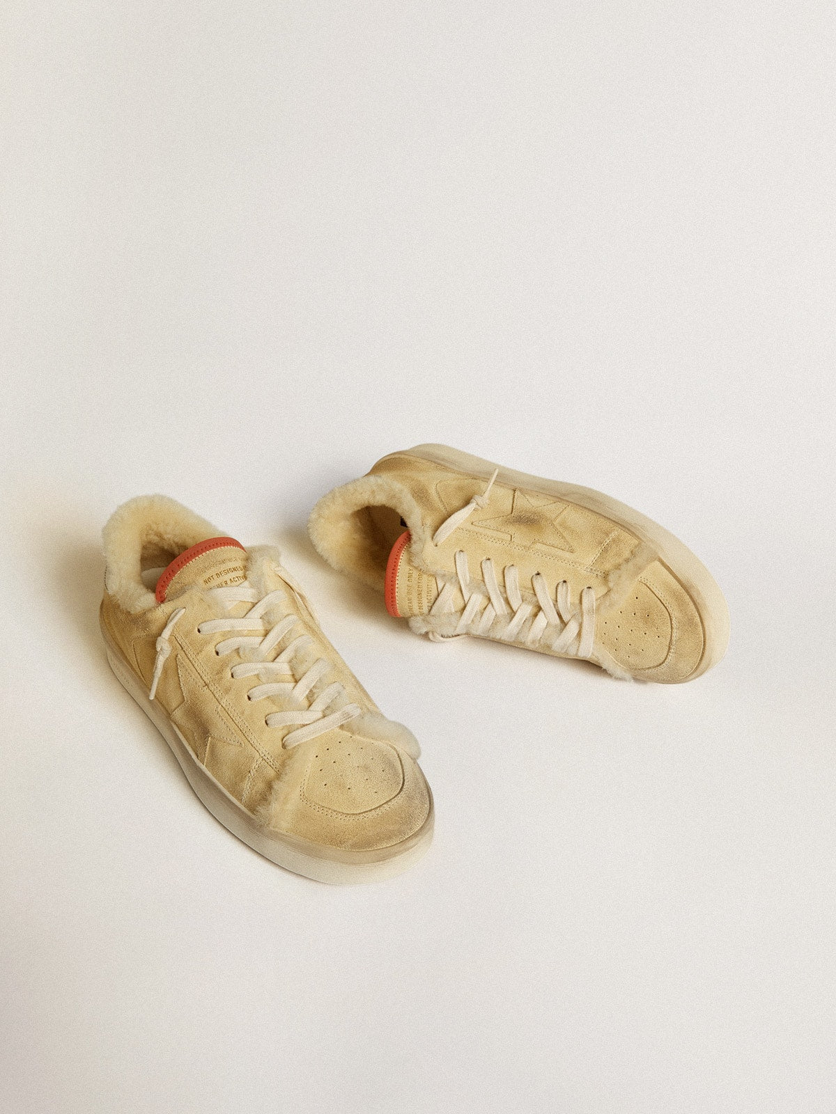 Golden Goose Stardan In Beige Suede With Leather Heel Tab And Shearling Lining - Sneaker Türkiye