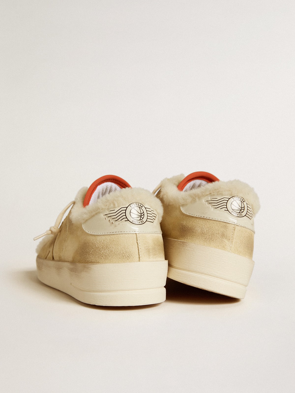 Golden Goose Stardan In Beige Suede With Leather Heel Tab And Shearling Lining - Sneaker Türkiye