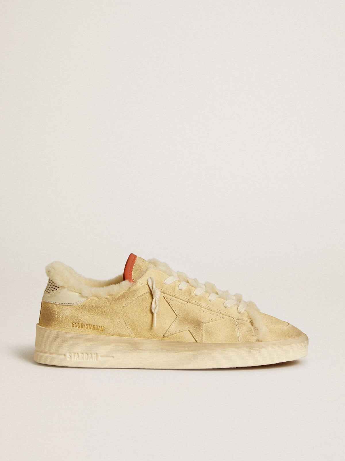 Golden Goose Stardan In Beige Suede With Leather Heel Tab And Shearling Lining - Sneaker Türkiye