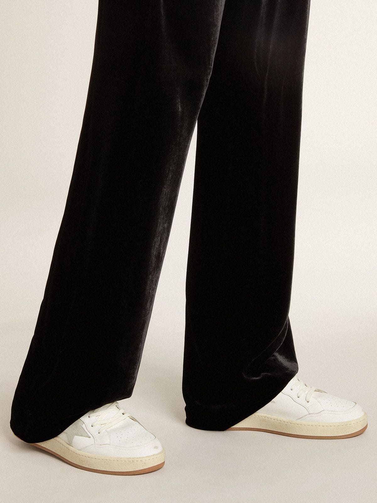 Golden Goose Ball Star With Ice-Gray Suede Star And Glossy Black Leather Heel Tab - Sneaker Türkiye
