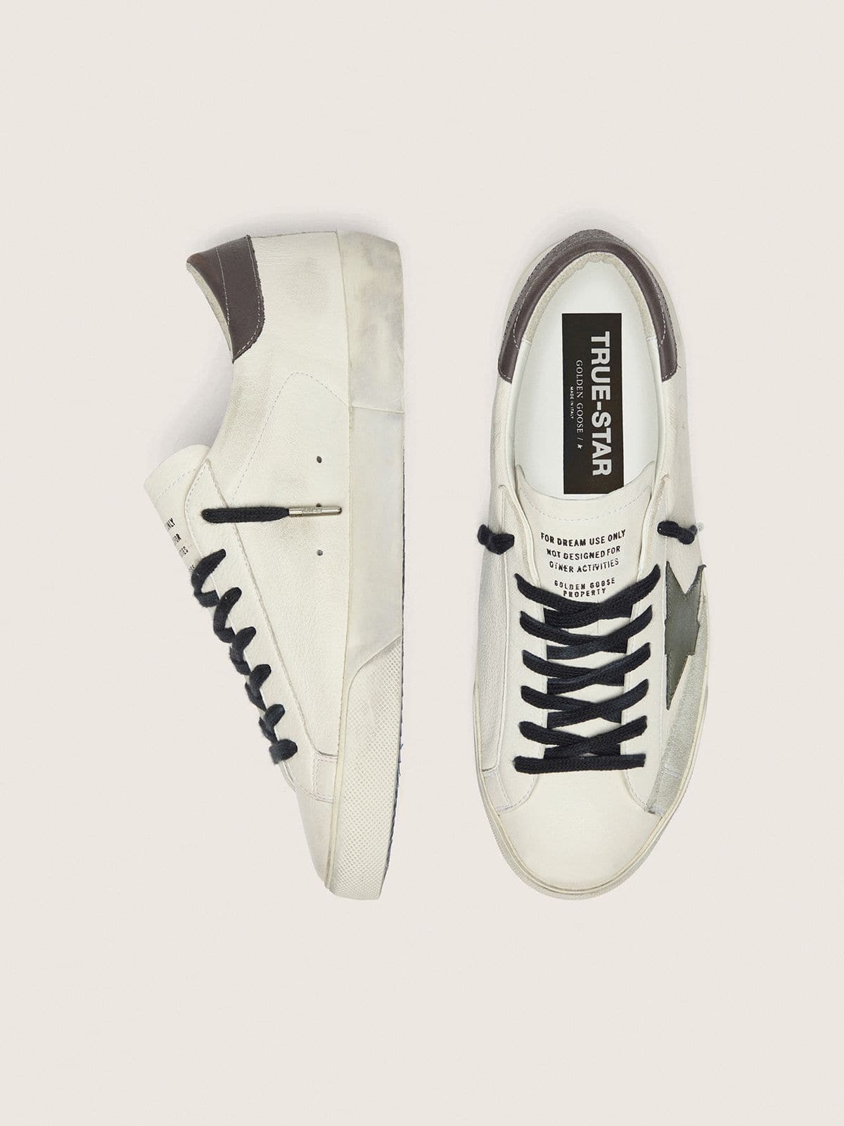 Golden Goose Men’s Super-Star In Nappa With Green Leather Star And Gray Leather Heel Tab - Sneaker Türkiye