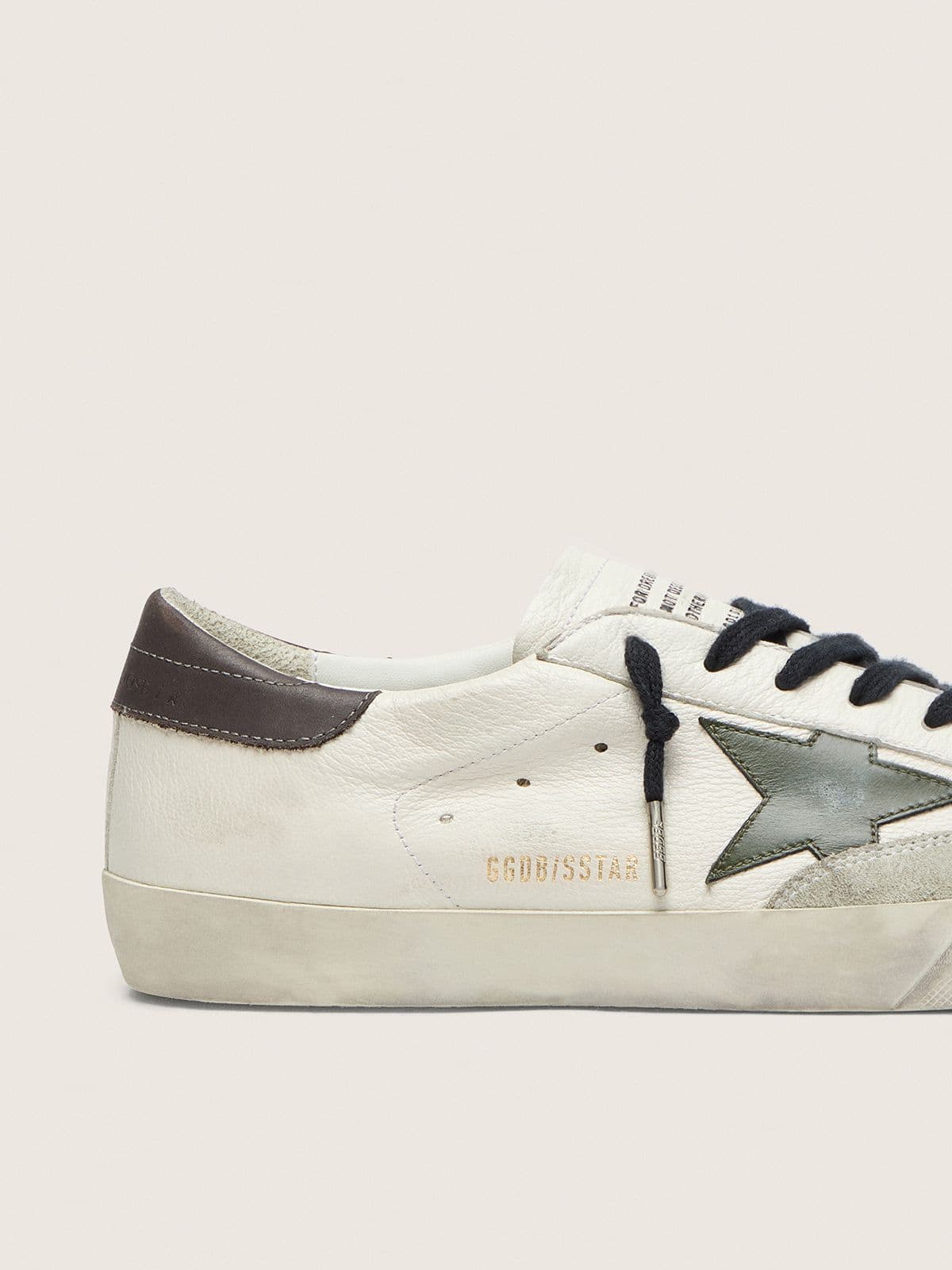 Golden Goose Men’s Super-Star In Nappa With Green Leather Star And Gray Leather Heel Tab - Sneaker Türkiye