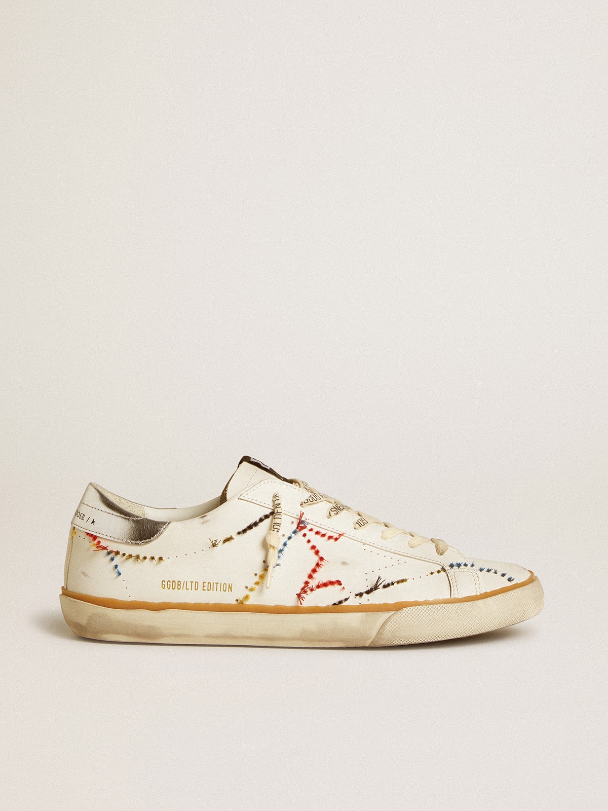 Golden Goose Men’s Super-Star LTD With Perforated Star And Metallic Leather Heel Tab - Sneaker Türkiye