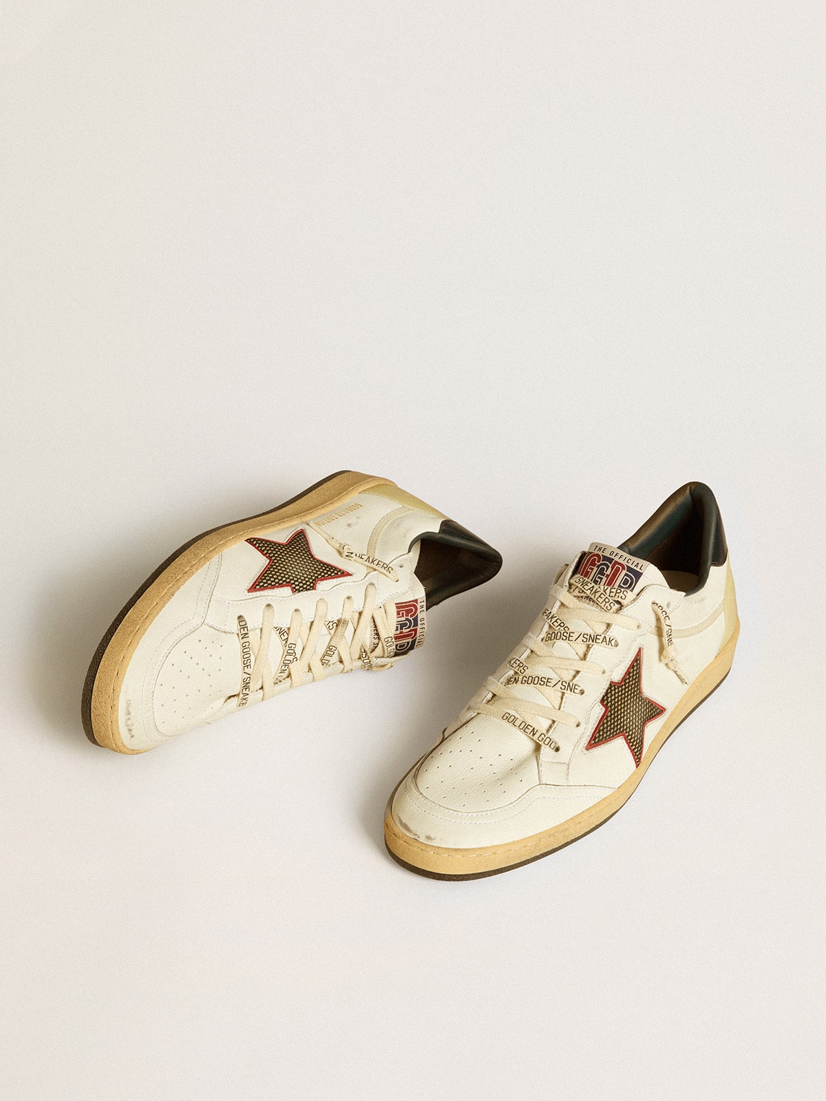 Golden Goose Men’s Ball Star LTD With Mesh Star And Midnight Blue Leather Heel Tab - Sneaker Türkiye