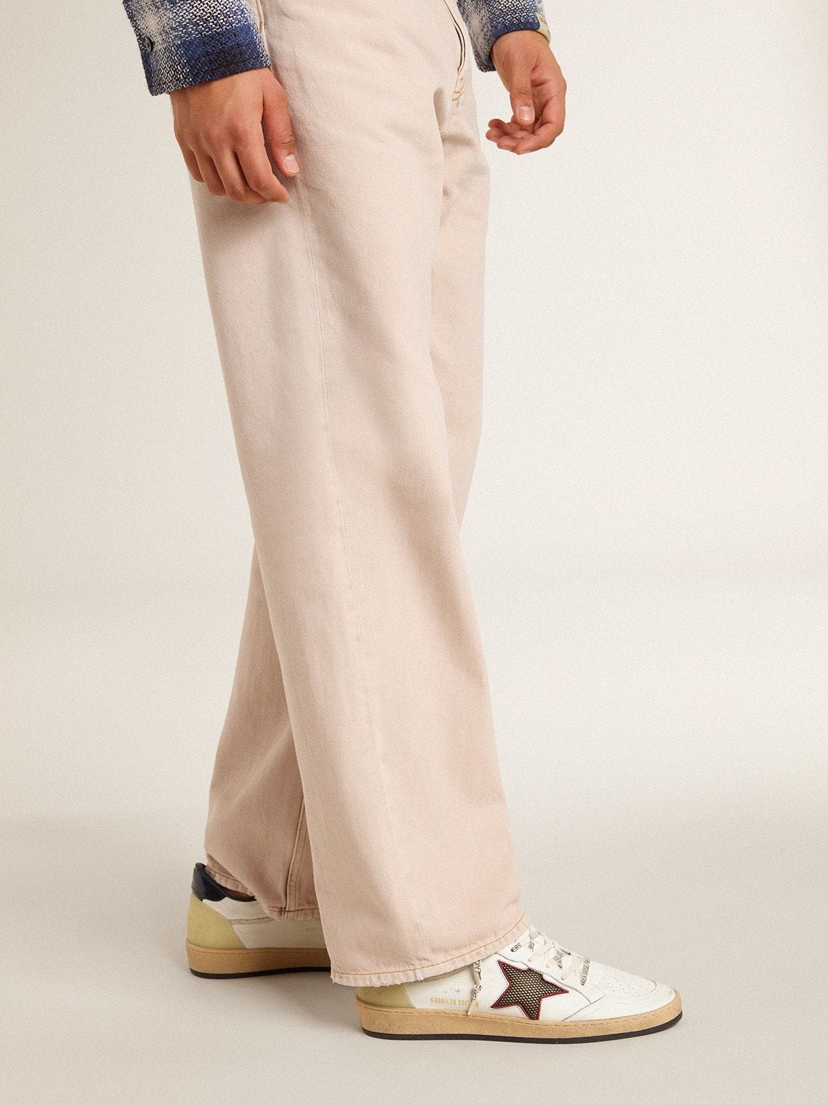Golden Goose Men’s Ball Star LTD With Mesh Star And Midnight Blue Leather Heel Tab - Sneaker Türkiye