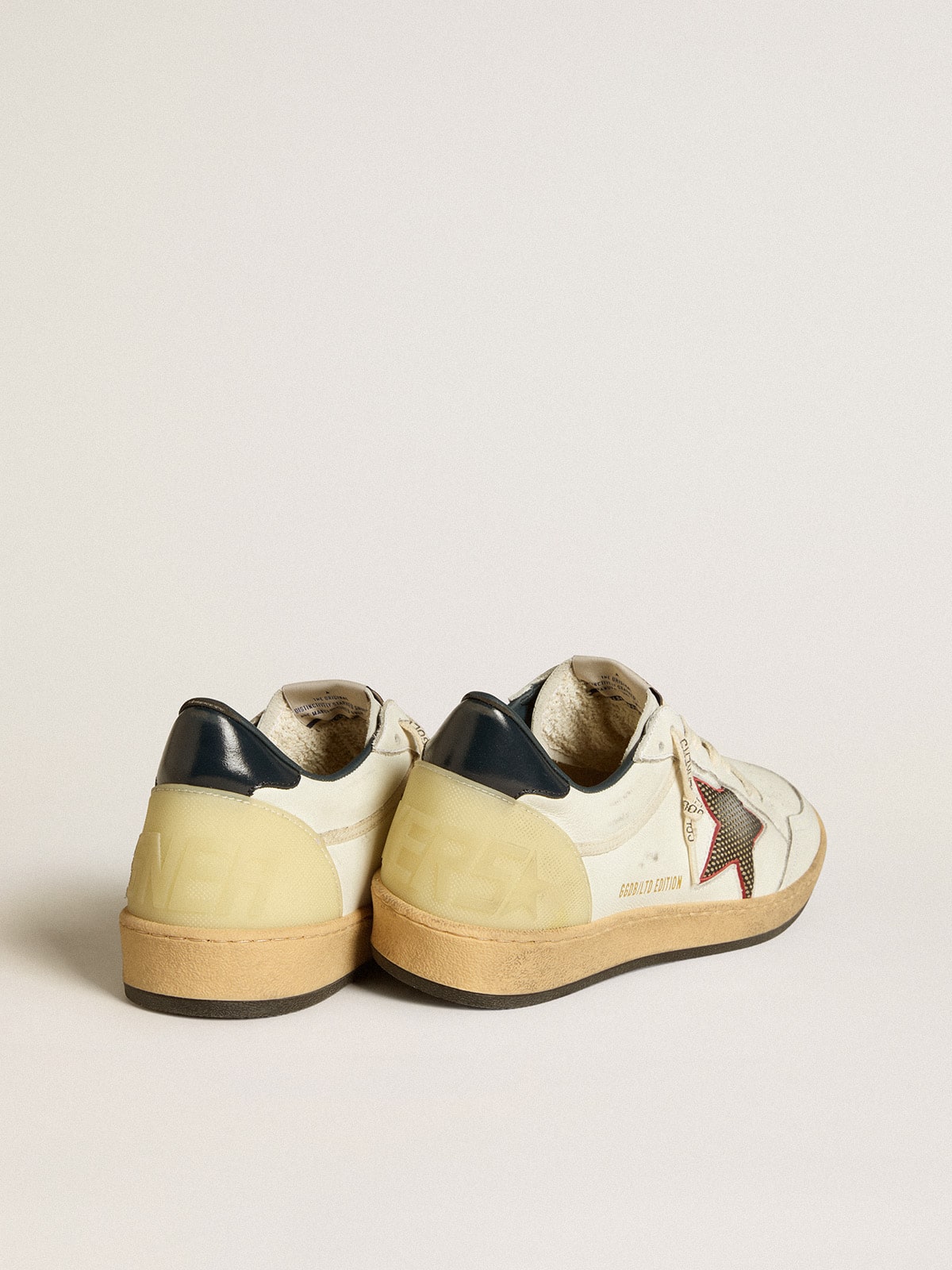 Golden Goose Men’s Ball Star LTD With Mesh Star And Midnight Blue Leather Heel Tab - Sneaker Türkiye