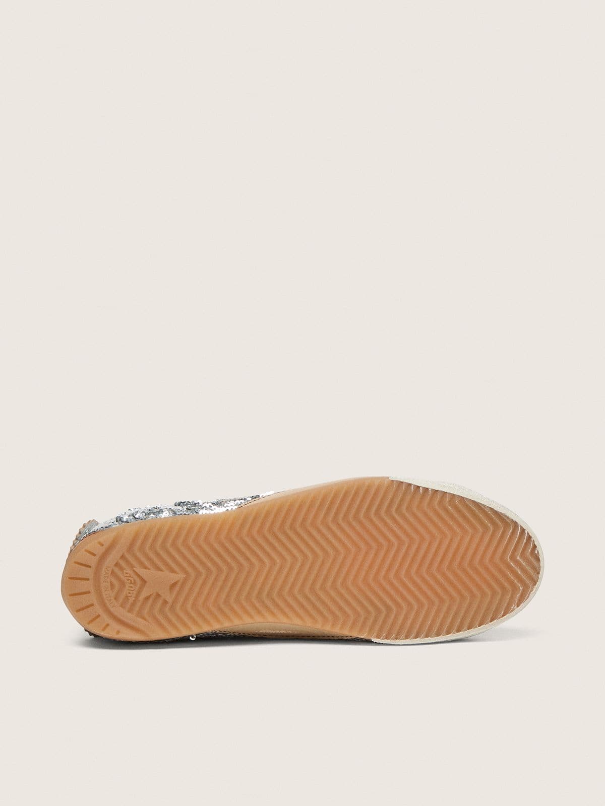 Golden Goose Men’s True-Star In Silver Sequins With Black Star And Silver Leather Heel Tab - Sneaker Türkiye