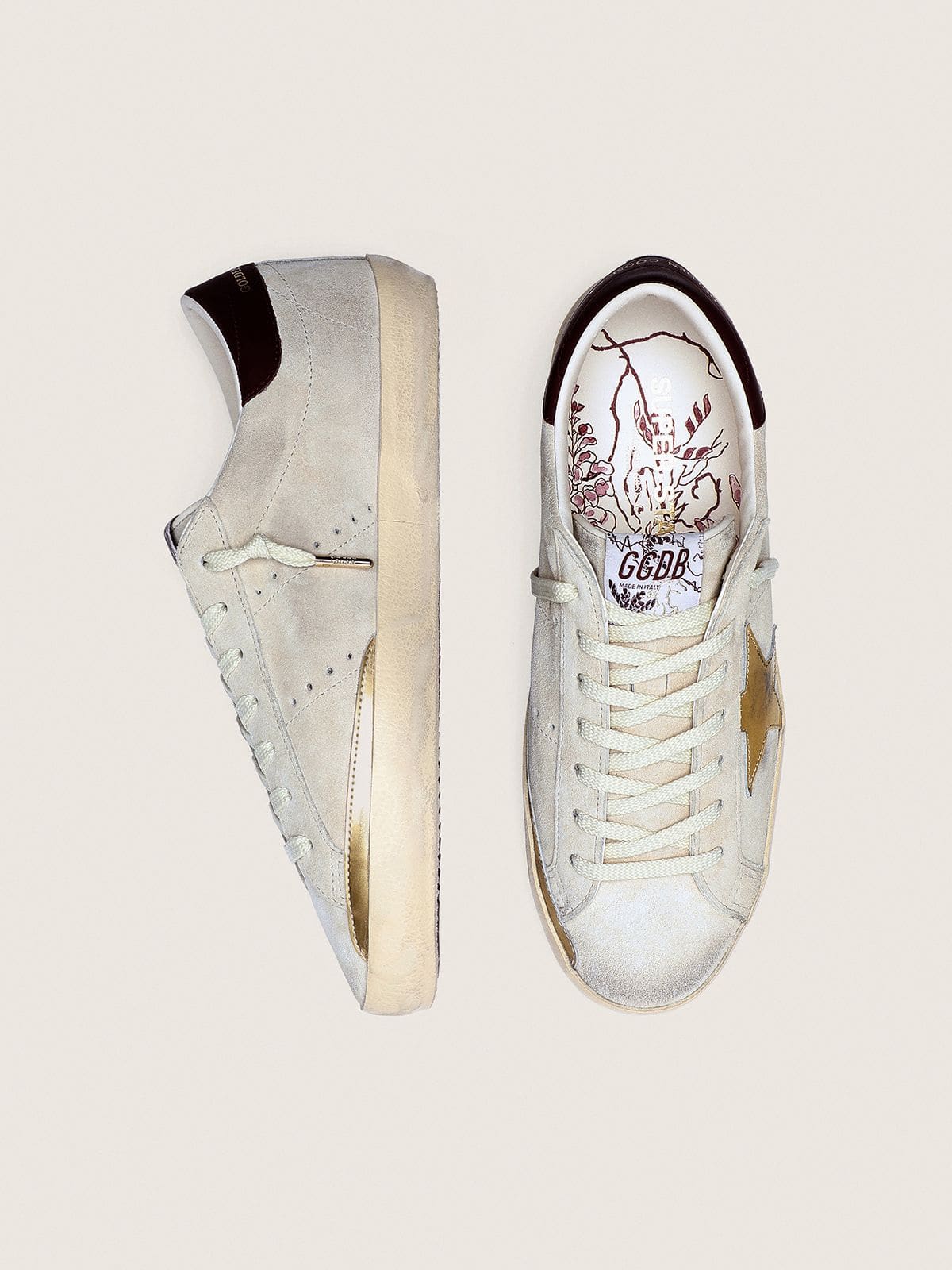 Golden Goose Men’s Super-Star CNY In Ivory Suede With Metallic Leather Star And Leather Heel Tab - Sneaker Türkiye