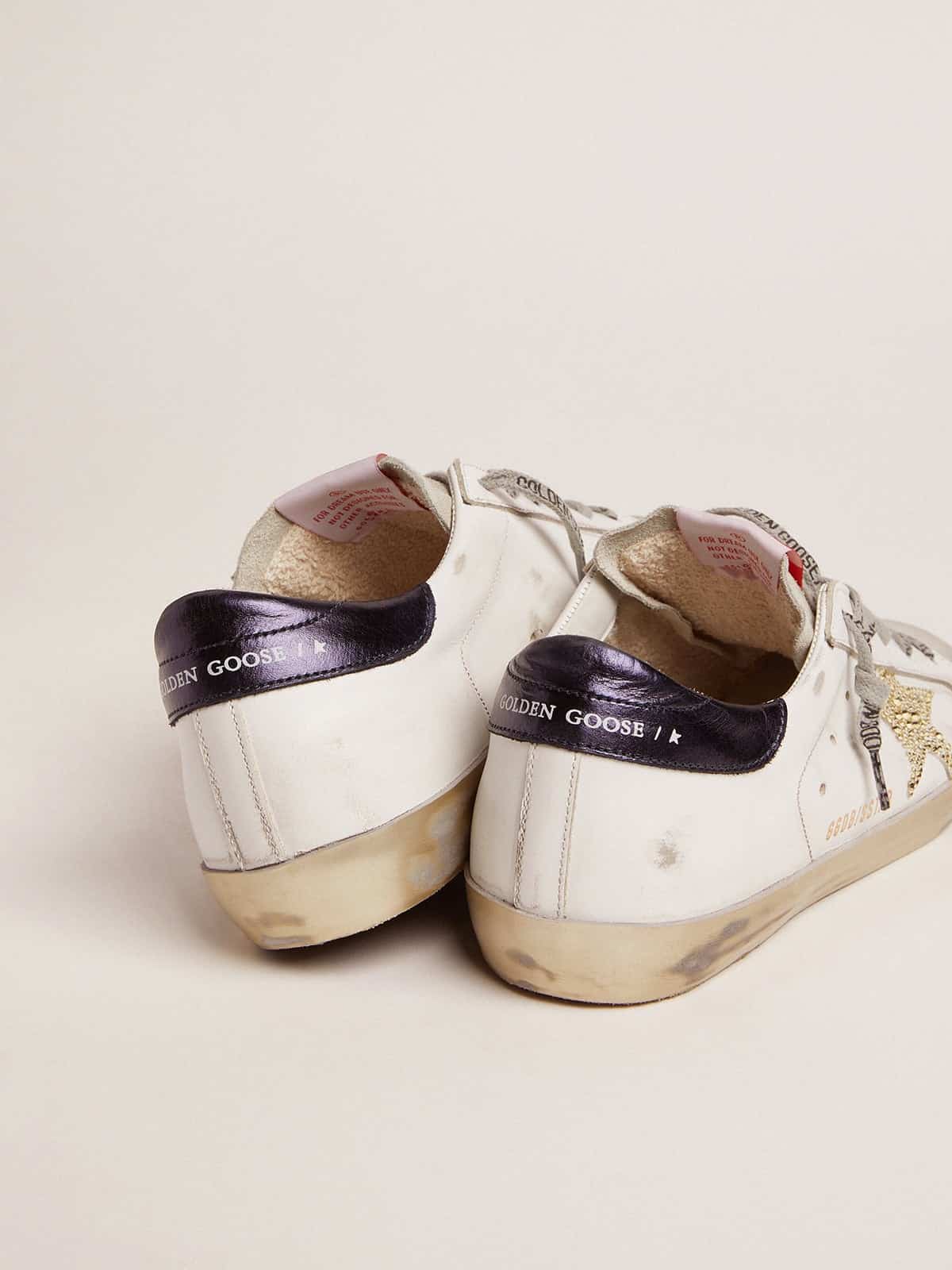 Golden Goose Women’s Super-Star With Blue Heel Tab And Swarovski Crystal Star - Sneaker Türkiye