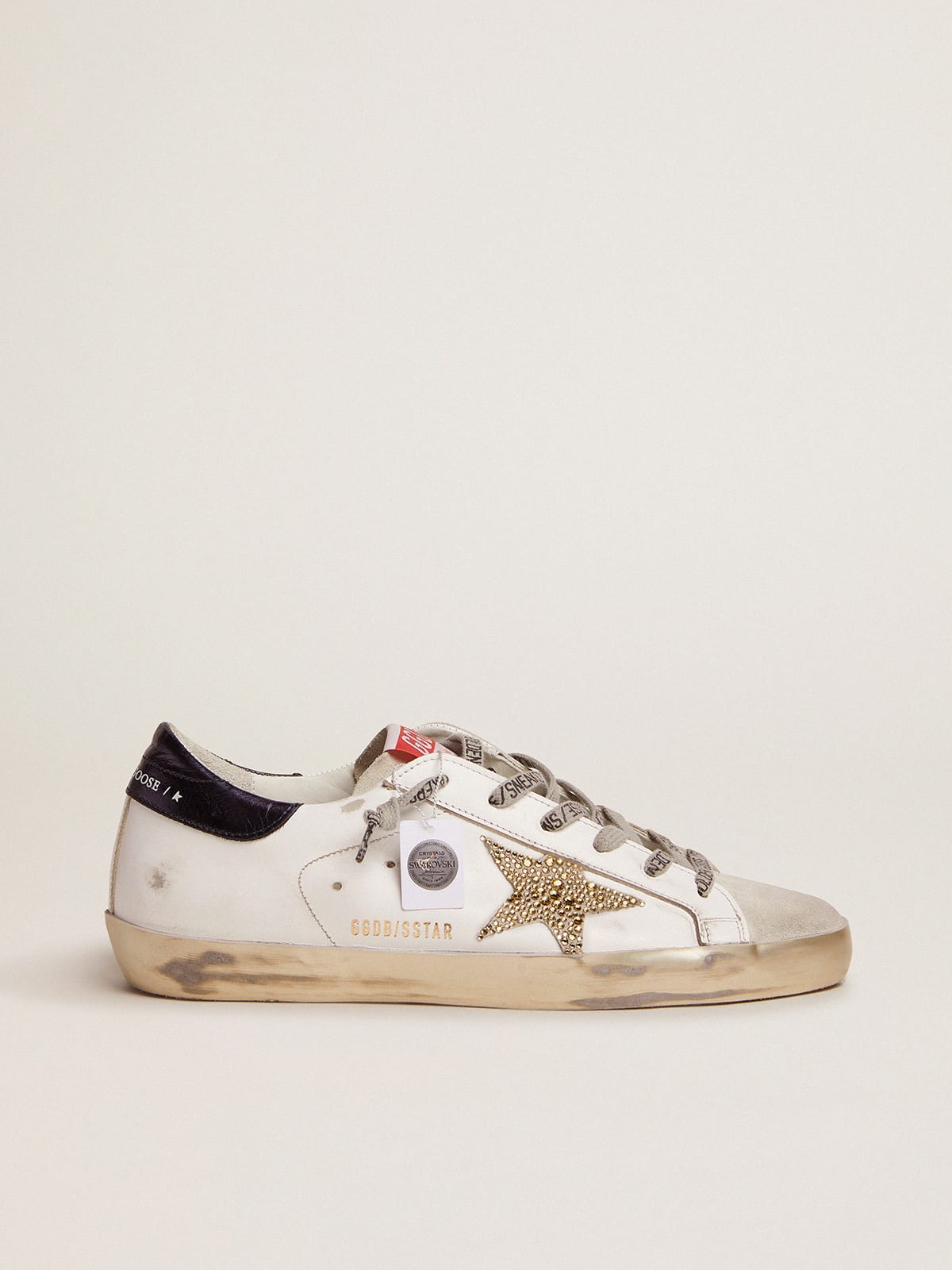 Golden Goose Women’s Super-Star With Blue Heel Tab And Swarovski Crystal Star - Sneaker Türkiye